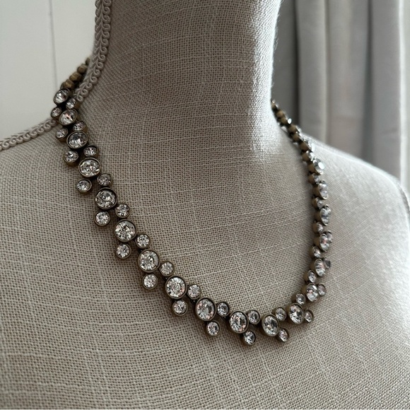 LOFT Jewelry - Vintage Loft Round Rhinestone Antiqued Brass Necklace